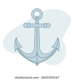 A bold vector illustration of an anchor, symbolizing strength and nautical heritage for maritime-themed designs

