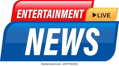 Bold vector illustration of an entertainment news banner with vibrant colors and modern design elements