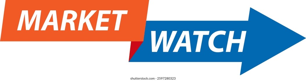 Bold vector illustration featuring a vibrant arrow with 'Market Watch' text, ideal for financial news and updates
