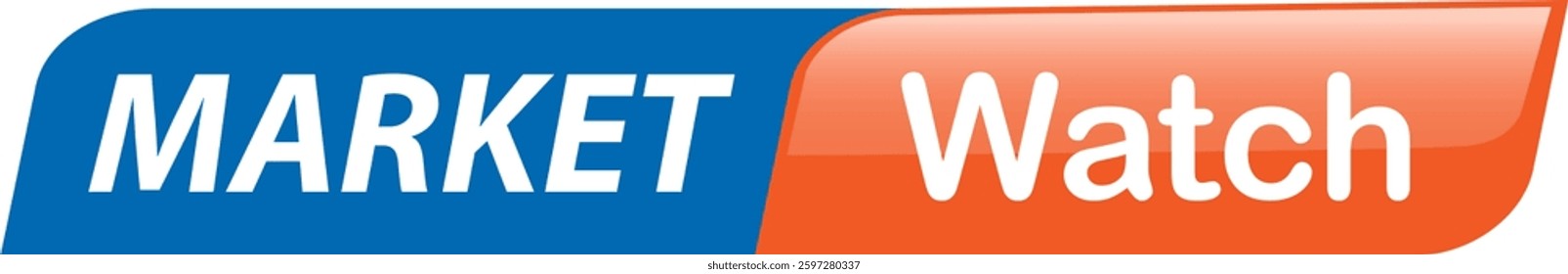 Bold vector illustration of a market watch logo with vibrant colors and modern typography, ideal for financial branding