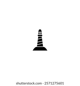 A bold vector lighthouse icon, ideal for navigation apps, coastal branding, maritime visuals, and guidance-themed creative projects.