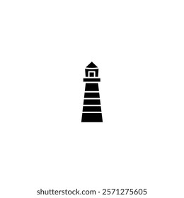 A bold vector lighthouse icon, ideal for navigation apps, coastal branding, maritime visuals, and guidance-themed creative projects.