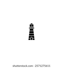 A bold vector lighthouse icon, ideal for navigation apps, coastal branding, maritime visuals, and guidance-themed creative projects.