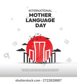 Atrevido diseño de póster de Vector para el Día Internacional de la Lengua Materna con esquema de colores negro y rojo. Incluye Elementos tipográficos en varios idiomas, símbolos culturales abstractos y un diseño moderno y limpio. Perfecto para redes sociales, campañas educativas y proyectos de sensibilización. Totalmente editable y Alta resolución.