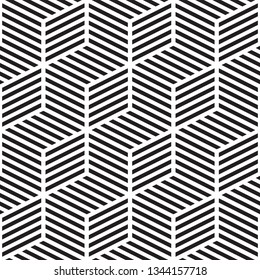 Bold vector seamless pattern. Modern stylish abstract texture. Repeating geometric tiles from striped elements 