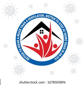 A bold vector sign for korean campaign to stay at home as long as possible to stop the spread of Germs 