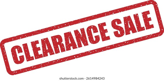 Bold vector stamp “CLEARANCE SALE” for end-of-season or stock liquidation events. Perfect for catching attention and boosting final sales