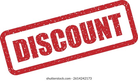 Bold vector stamp that reads “DISCOUNT”. Designed for advertising reduced prices, promotional events, and special product offers
