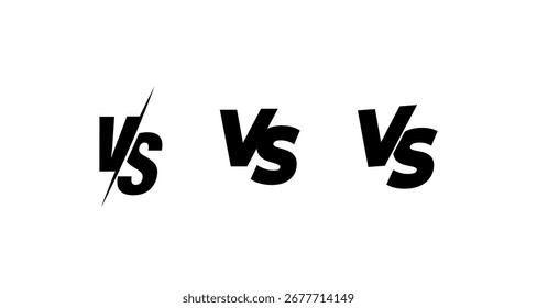 Bold versus symbol design with diagonal slash for competitive themes