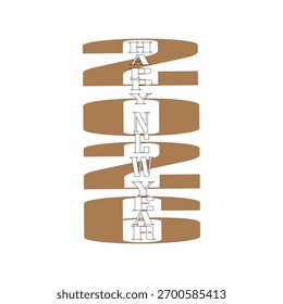 Vertical audaz Feliz año Nuevo 2024 Diseño gráfico