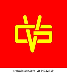 Bold VG Monogram Symbol in Yellow on Red Background – Modern Abstract Logo Design