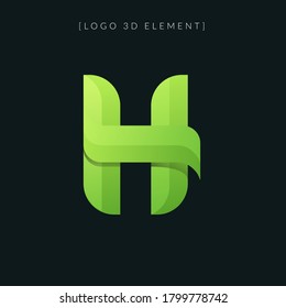 Bold and Vibrant Creative Letter H Stylish Gradient Logo Inspiration. Gradient H Letter Monogram Vector Logo Design. H Character Initial Logo Symbol
