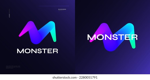 Bold and Vibrant Letter M Logo Design with Colorful Gradient Concept. M Logo with Blend Style