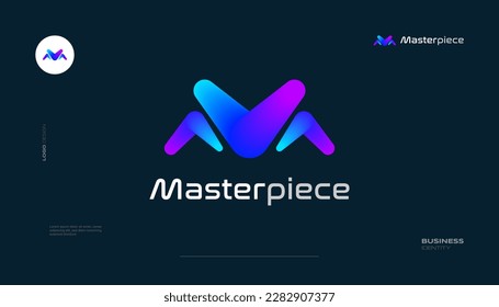 Fett und lebendig Buchstaben M Logo Design mit buntem Farbstil. Geeignet für Logo für Unternehmen und Technologie