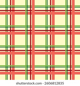 Bold and Vibrant Red and Green Seamless Plaid Pattern with a Classic Checkered Design