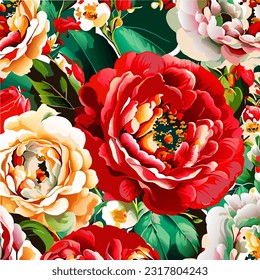 Un diseño de la superficie de una flor de rosa audaz y vibrante, creado en un estilo vectorial vintage.

