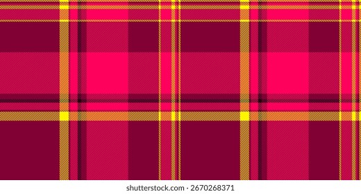 Bold, vibrant tartan pattern in shades of red and yellow. Ideal for backgrounds, textiles, and design projects needing a striking, eyecatching texture.