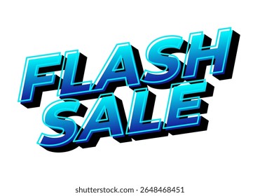 Bold and vibrant text design featuring the words FLASH SALE in a modern, eye catching style with a gradient of blue colors and a shadow effect