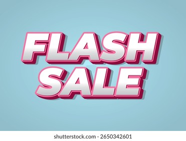 Bold and vibrant text design featuring the words FLASH SALE in a three dimensional style, set against a light blue background