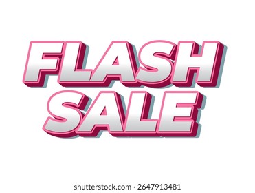 Bold and vibrant text graphic featuring the words FLASH SALE in a three dimensional style with a pink and white color scheme
