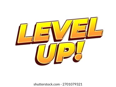 Bold and vibrant text saying LEVEL UP! in a playful style, suitable for gaming or motivational themes