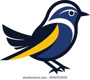 Bold and vibrant, this blue and yellow bird logo is perfect for businesses looking for a playful and energetic image