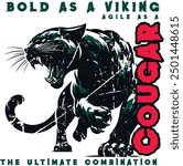 Bold as a Viking, agile as a Cougar the ultimate combination amazon t shirt art work