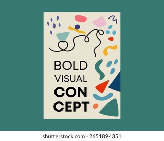Bold Visual Concept Cubist Face Poster Vector Illustration for Abstract Art Themes in Vibrant Style for Modern Decor