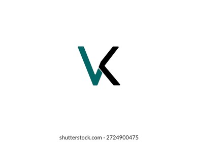 Design de logotipo VK arrojado com iniciais elegantes, simetria abstrata e composição de marca minimalista moderna