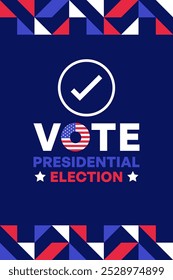 Bold Vote Presidential Election Graphic with Checkmark Symbol Vector Illustration