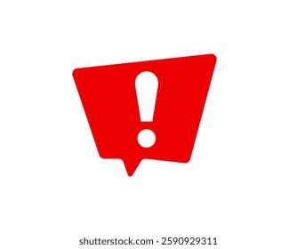 A bold warning sign featuring an exclamation mark inside a red triangular shape, used to indicate caution and alertness.