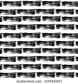 Bold watercolor brush stripes seamless pattern. black paintbrush lines horizontal seamless texture for backdrop. Hand drown paint strokes decorative artwork. For illustration.