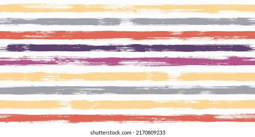 Bold watercolor brush stripes seamless pattern. Ink paintbrush lines horizontal seamless texture for backdrop. Hand drown paint strokes design artwork. For wallpaper.