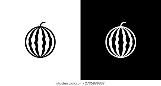 Bold watermelon slice illustration with striking black and white patterns on a dark background perfect for summer themes or refreshing branding
