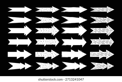 Paquete de iconos de dirección de flecha blanca en negrita