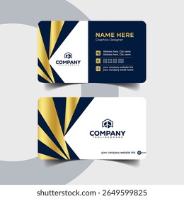 Bold White and Gold Business Card with Abstract Streak Design