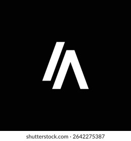 Bold white IA or AA monogram over black background. Sleek and modern, ideal for architecture, branding, or luxury design