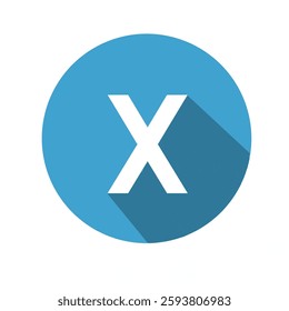 A bold white letter X centered within a blue circular icon with a modern flat design style.