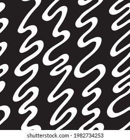 bold white lines on black. hand-drawn seamless pattern. vector ink in negative