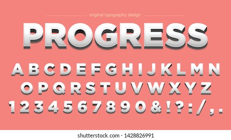 Bold White Steel Artistic Font