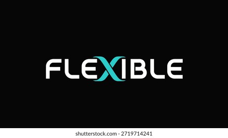 A bold, white text logo spelling 'FLEXIBLE' with a striking turquoise 'x' that evokes a sense of adaptability and modern design, set against a plain