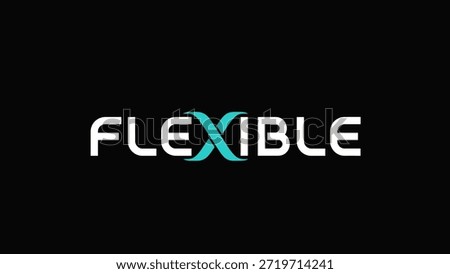 A bold, white text logo spelling 'FLEXIBLE' with a striking turquoise 'x' that evokes a sense of adaptability and modern design, set against a plain