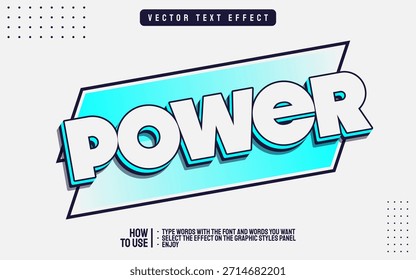 Bold white text 'POWER' with a blue gradient background and shadow effect.
