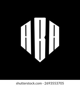 A bold white three-letter a black hexagonal monogram logo design
