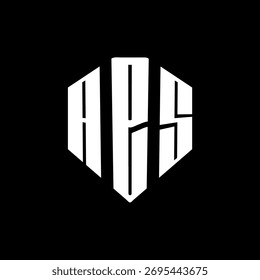 Ein fett weißes, dreibuchstabiges schwarzes, sechseckiges Monogramm-Logo-Design