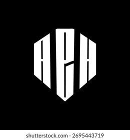 Um negrito branco de três letras um preto hexagonal monograma logotipo design