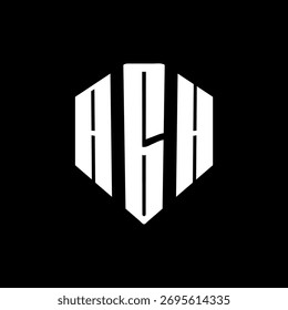 Um negrito branco de três letras um preto hexagonal monograma logotipo design