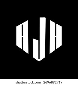Um negrito branco de três letras um preto hexagonal monograma logotipo design

