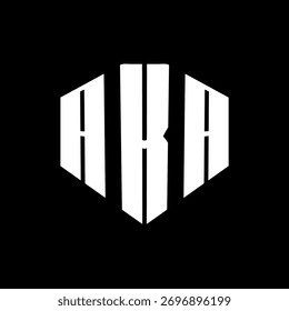 Um negrito branco de três letras um preto hexagonal monograma logotipo design

