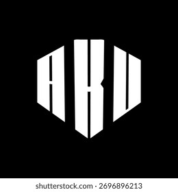 A bold white three-letter a black hexagonal monogram logo design

